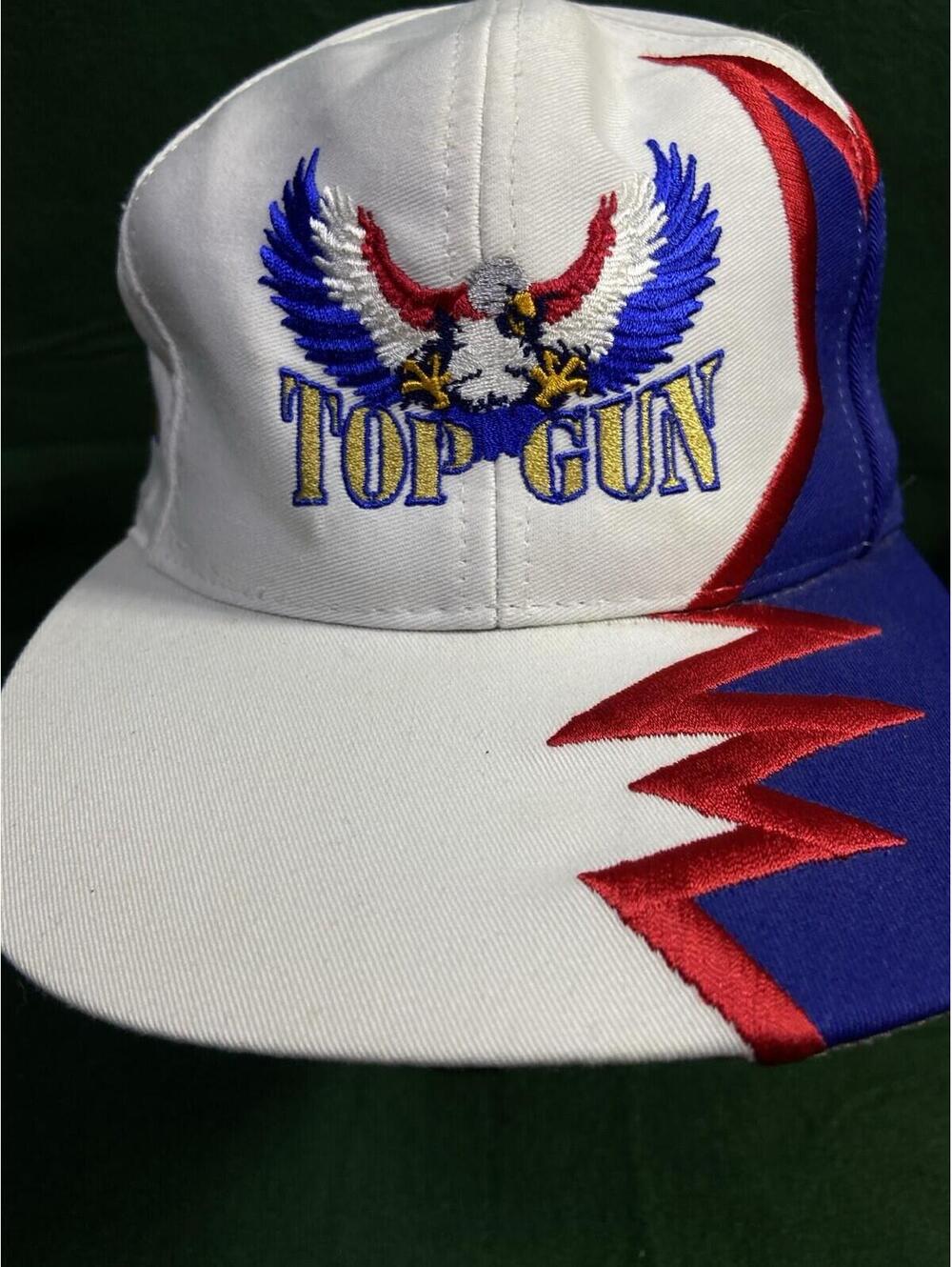 Vintage Top Gun Movie Trucker Shark Tooth Hat Baseball Cap Snapback Eagle Crest